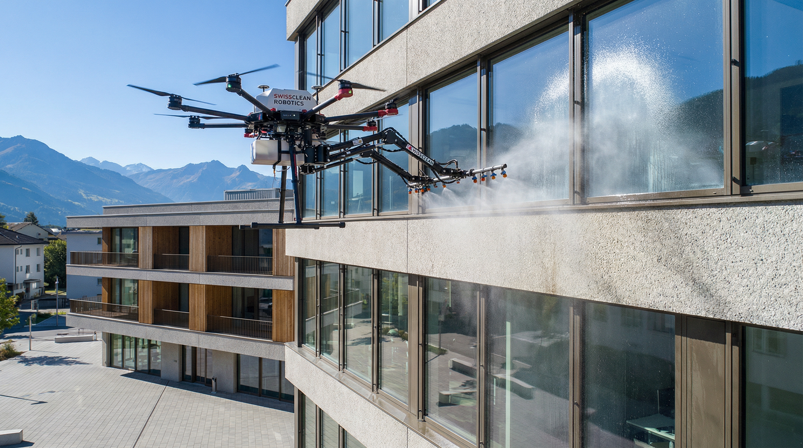 Drohnen-Fassadenreinigung